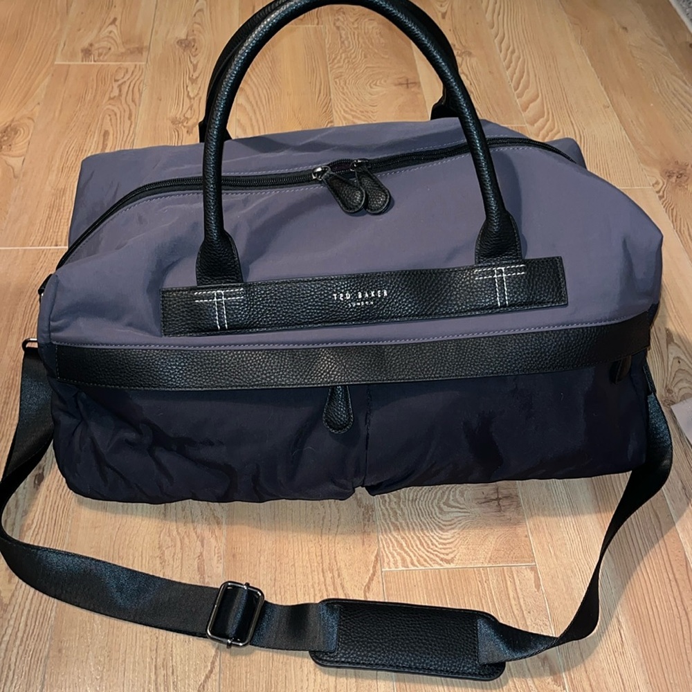 Ted Baker Plier Nylon Hold-All Travel Duffle Bag 262586 (Black/Grey)
